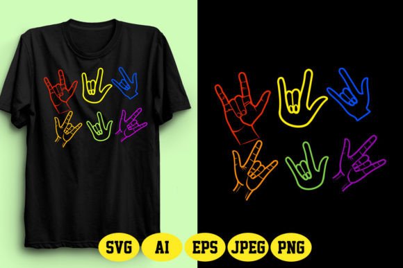 ASL Love Sign Design 3: A Hand-Drawn Gem for Your POD Business