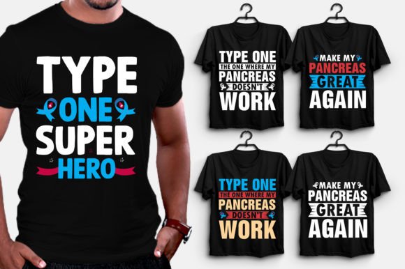 Diabetes Awareness T-Shirt Design Bundle for POD Success